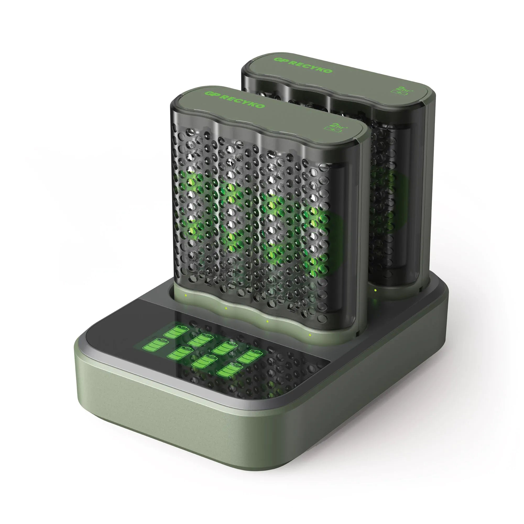 GP ReCyko Speed Double Charger Dock (USB) D851 and 2 x Speed Charger (USB) M452 with 8 x Recyko AA 2600mAh NiMH Batteries