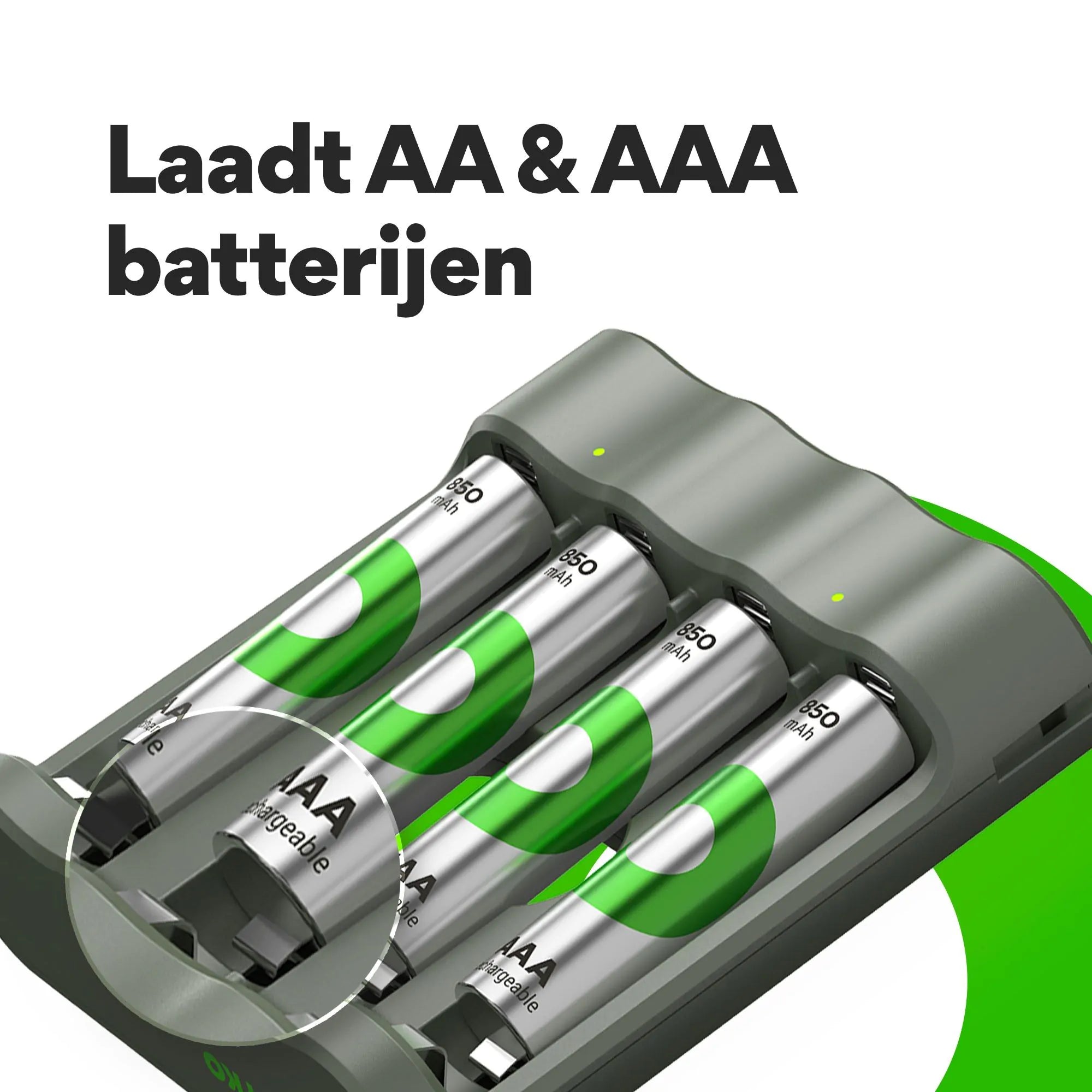 GP Recyko B441 USB Charger with 4 AAA Rechargeable Batteries 850 mAh