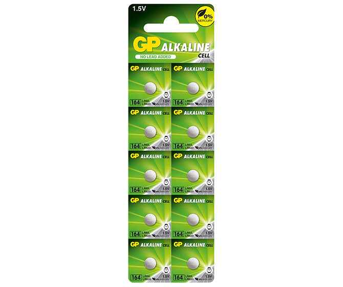GP Alkaline Button 164 (LR620) card of 10