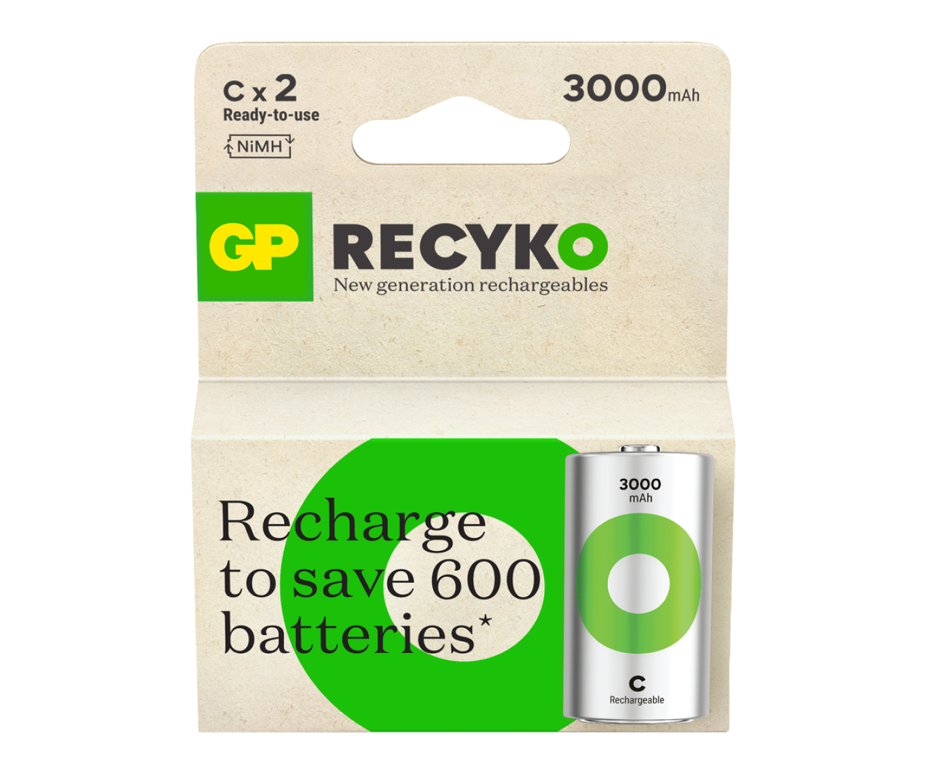 GP Recyko C Rechargeable Batteries