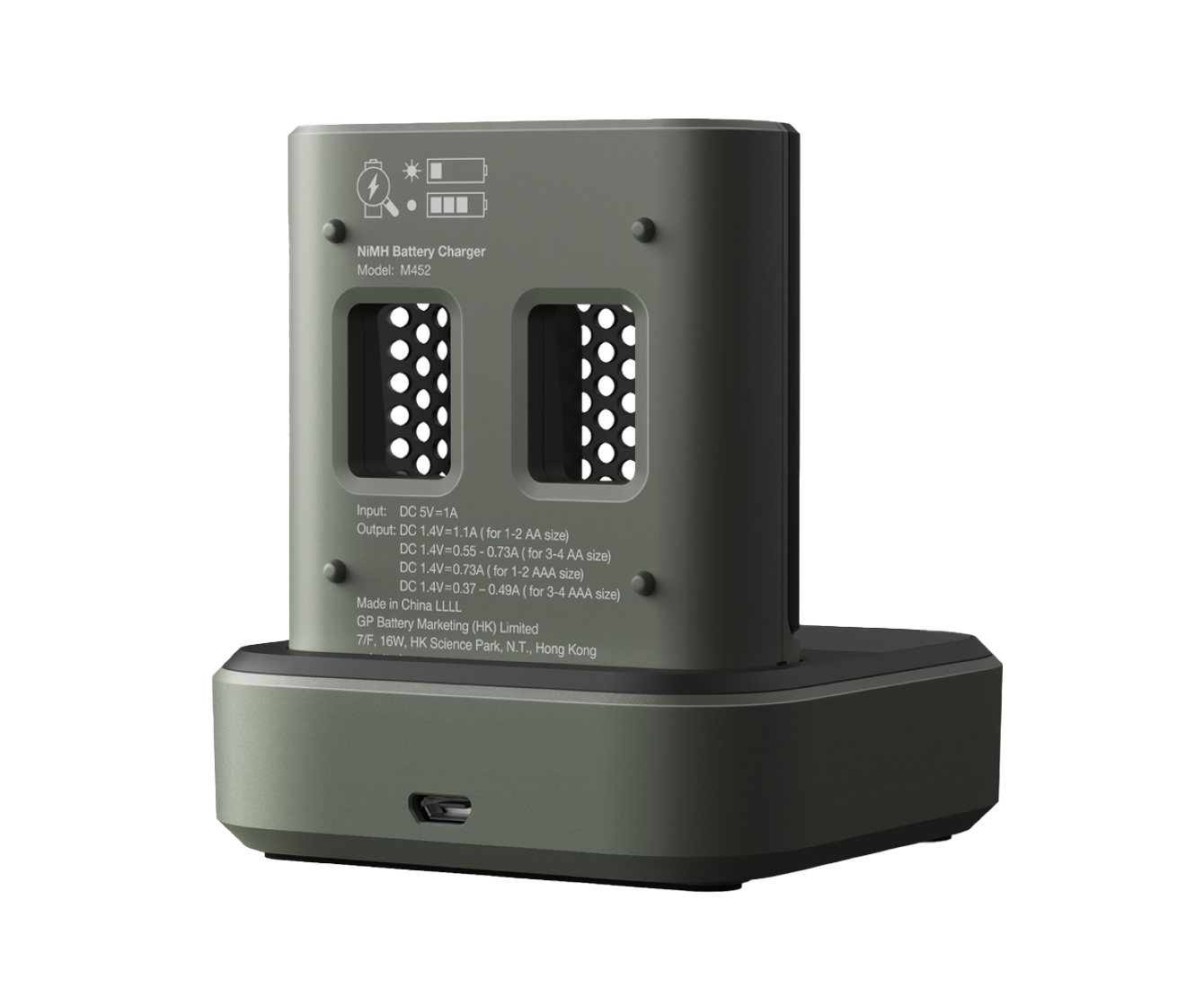 GP Recyko M452 USB Speed Battery Charger with 4 AA Rechargeable Batteries 2600 mAh & D451 Charger Dock