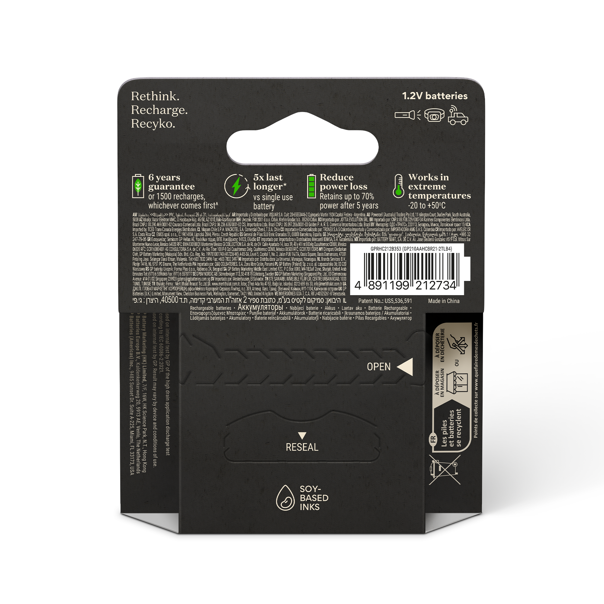 GP Recyko Pro NiMH 2000mAh AA Battery 4's